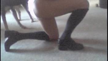 Bestiality-obsessed youngster gets slammed while her underwear is yanked aside